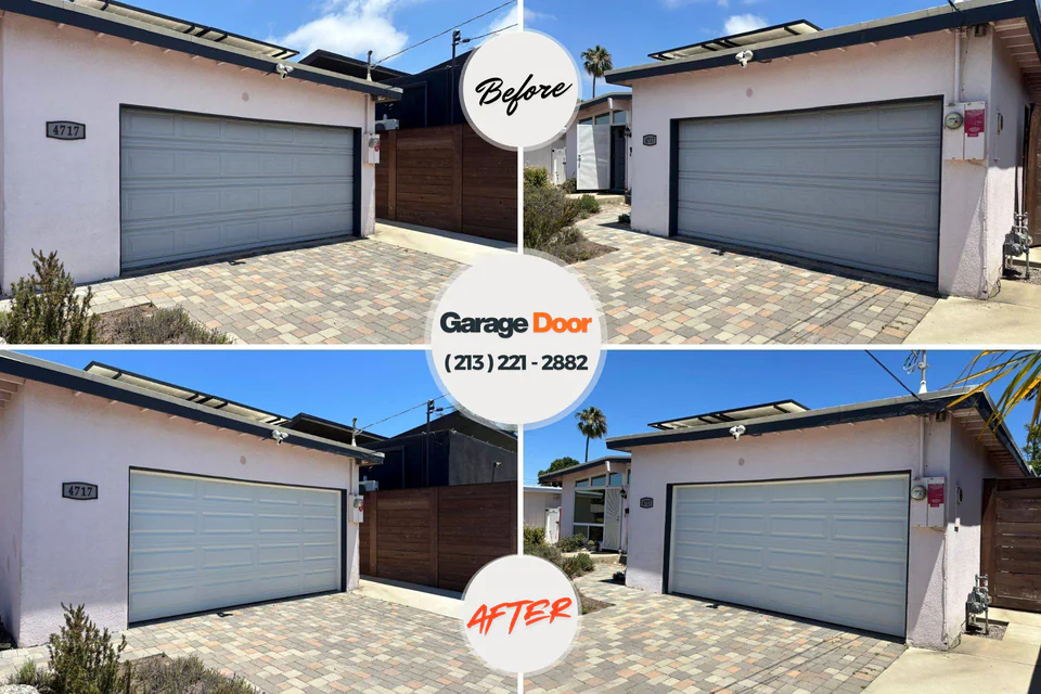 Before and after: garage door repair Leisuretowne, NJ